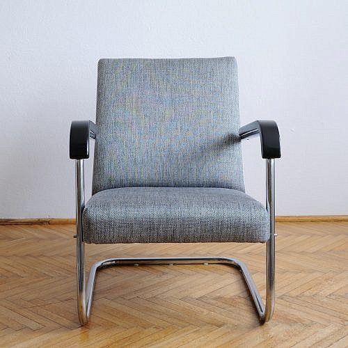 Przedojenny fotel w stylu art deco Slezak