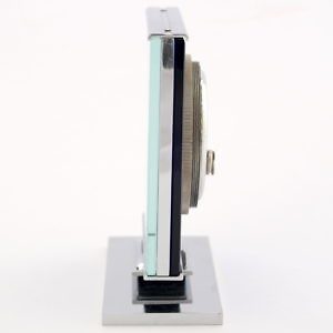 Angelus art deco desk clock from 1930s chrome and glass