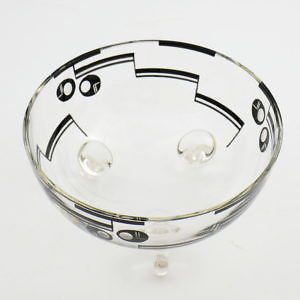 Art deco style clear glass bowl