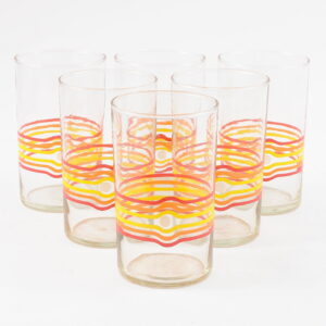 Szklanki do napojów w stylu vintage z lat 70. XX w.