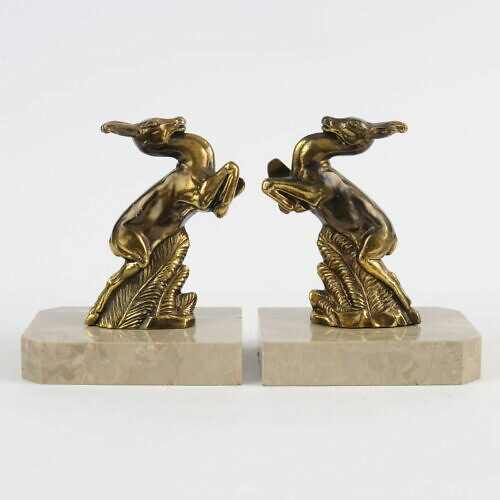 Art Deco Mountain Goat Bookends, 1930s
