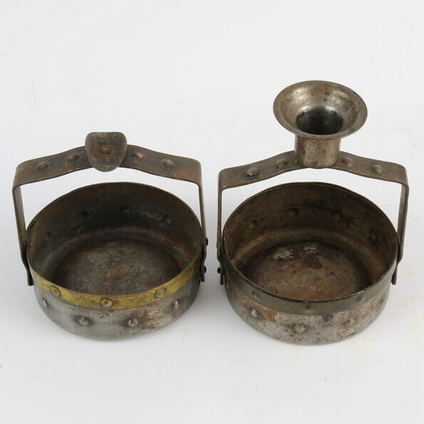 German Arts and Crafts Style Candlestick and Ashtray by Hugo Berger for Goberg