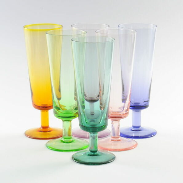 Vintage Colored Wine Glasses