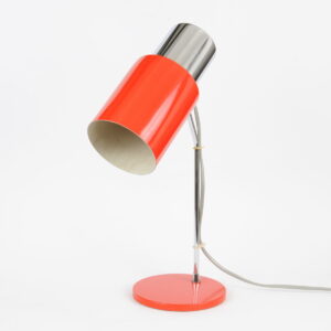 Czerwona lampa biurkowa Napako model 1636, Czechosłowacja lata 60.