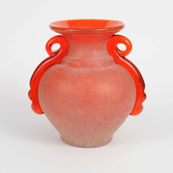 Czerwony wazon scavo, lata 60.