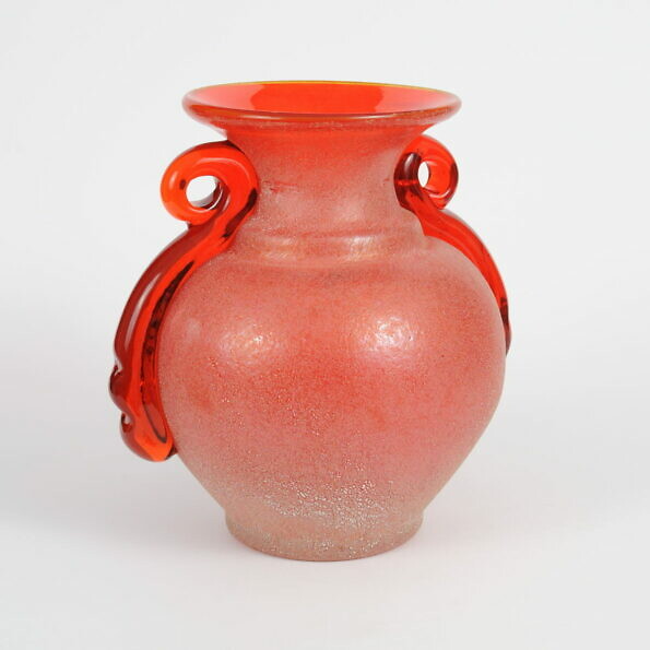 Czerwony wazon scavo, lata 60.