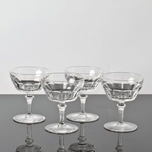 Kryształowe kieliszki do szampana Val Saint Lambert, Belgia, lata 50.