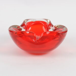 Czerwona popielnica Murano, Włochy, lata 60.