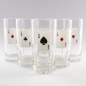 Szklanki z kartami do gry, lata 60.