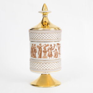 Złocony pojemnik Fiorentine, Włochy, lata 50