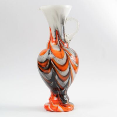 Pomarańczowo-biały wazon Carlo Moretti, Empoli, Włochy, lata 60