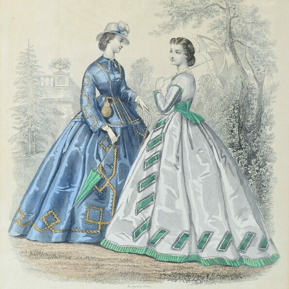 Para grafik z modą damską, XIX w.