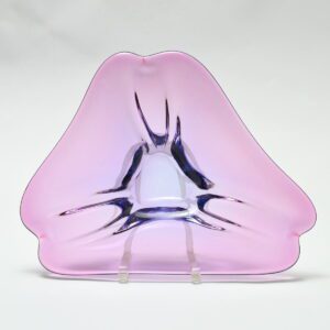 Różowa patera Murano sommerso, Włochy, lata 60.