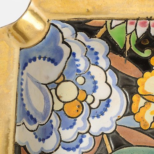 Popielnica art deco, Raymond Chevallier, Boch Freres Keramis, Belgia, lata 30.