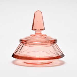 Kryształowe puzderko art deco, Czechosłowacja, lata 30.