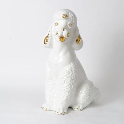 Ceramiczna figura pudla, Włochy, lata 60.