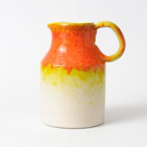 Pomarańczowo-biały wazon Ceramiche Toscane, Włochy, lata 70.