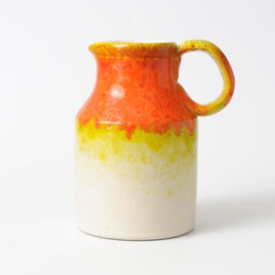 Pomarańczowo-biały wazon Ceramiche Toscane, Włochy, lata 70.