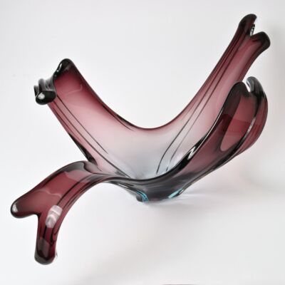 Duża fioletowa patera Murano, Włochy, lata 60.