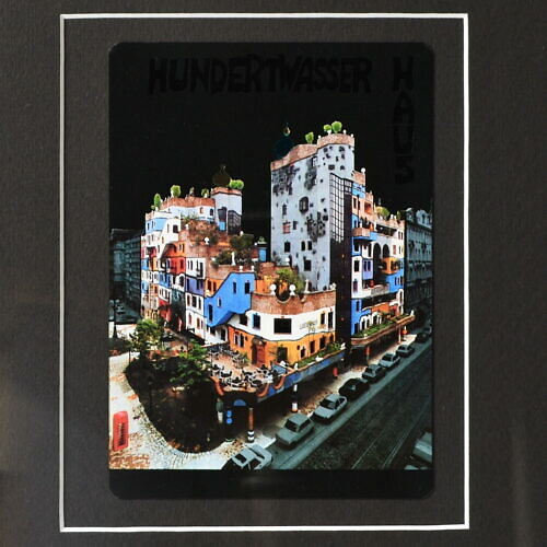 Grafika - Hundertwasser Haus, aut. Friedensreich Hundertwasser, lata 80.