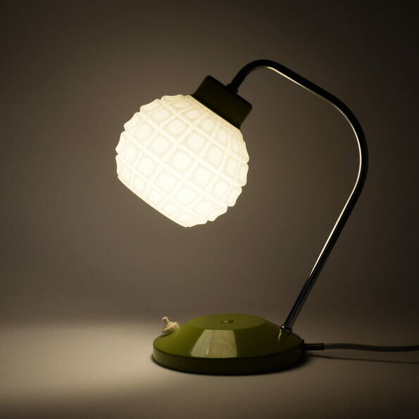 Zielona lampa biurkowa Lidokov L204 projekt Josef Hurka