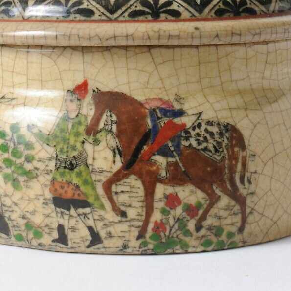 Ceramiczna bomboniera w stylu perskim Auguste Mouzin & Cie