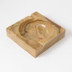 Włoska modernistyczna patera - popielnica wykonana z brązowego onyksu