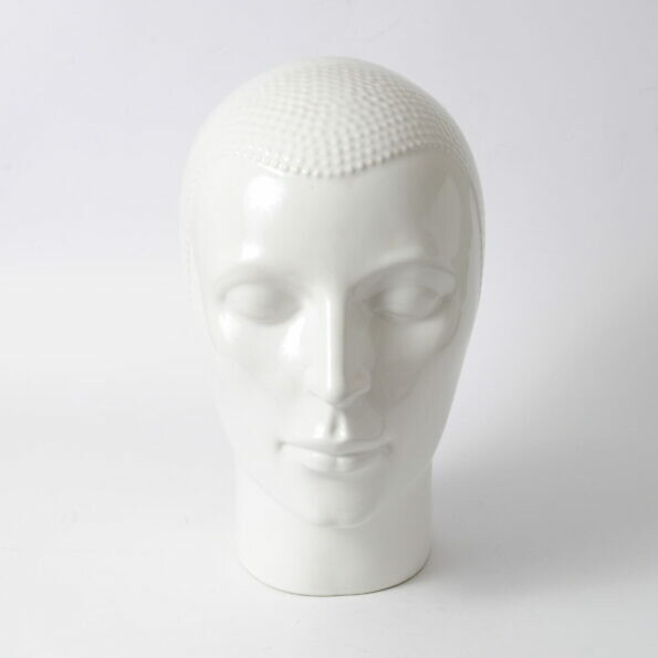 Biała ceramiczna głowa, Royal Delft, Holandia, lata 70.
