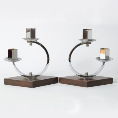 Para świeczników w stylu art deco, Belgia, lata 30.