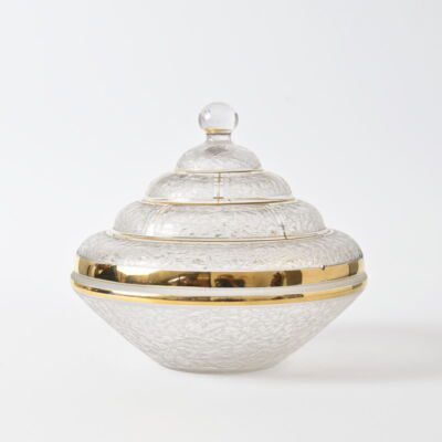 Szklana bomboniera art deco de Rupel Boom