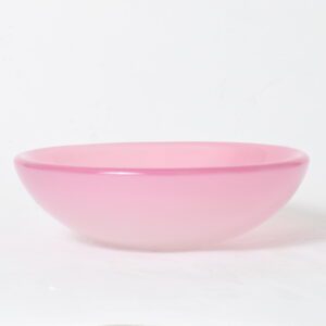 Różowa patera ze szkła alabastro proj. Archimede Seguso, Murano, Włochy, lata 60.