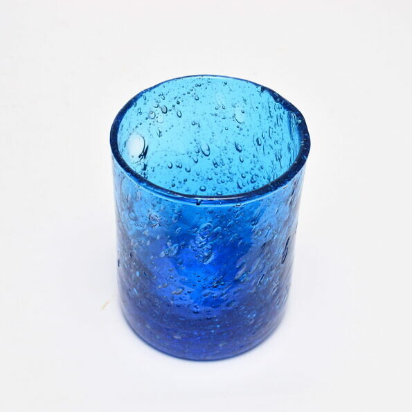 Zestaw niebieskich szklanek antico