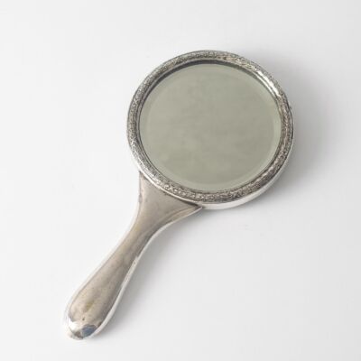 Platerowane srebrem lusterko toaletowe