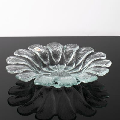 Holmegaard patera ze szkła prasowanego, proj. Sidse Werner, Dania, lata 80.