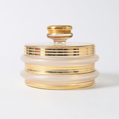 Złocone puzderko art deco, Czechosłowacja, lata 30.