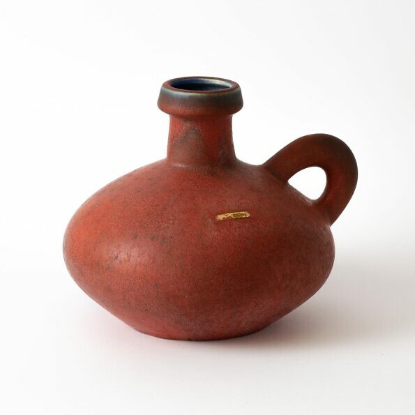 Czerwony ceramiczny wazon Otto Keramik z lat 60. XX w.
