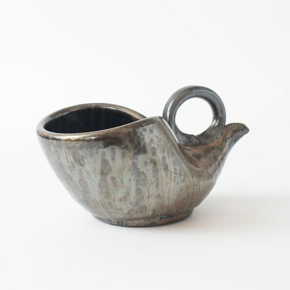 Ciemnoszary ceramiczny wazon autorski - Marcellus Aubry