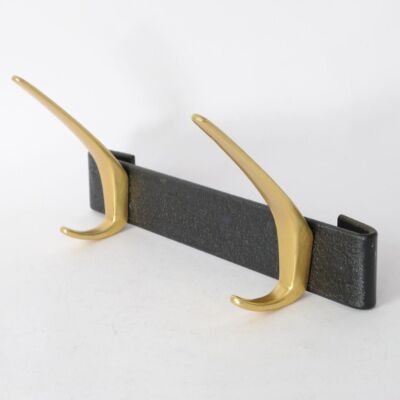 Czarno-złoty wieszak ścienny w stylu mid-century, lata 50.
