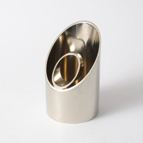 Włoska modernistyczna popielnica z niklowanego metalu proj. VM Design, lata 70.