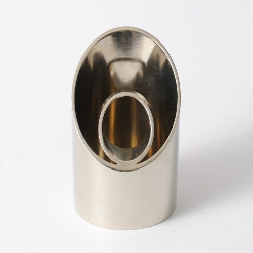 Włoska modernistyczna popielnica z niklowanego metalu proj. VM Design, lata 70.