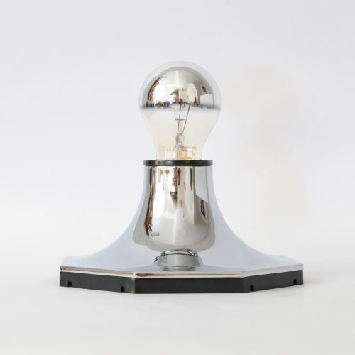 Chromowany kinkiet w stylu space age proj. Motoko Ishii dla Staff, lata 70.