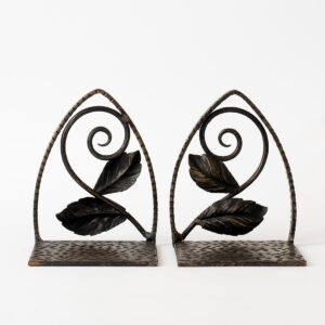 Podpórki do książek z kutej stali secesja, art deco