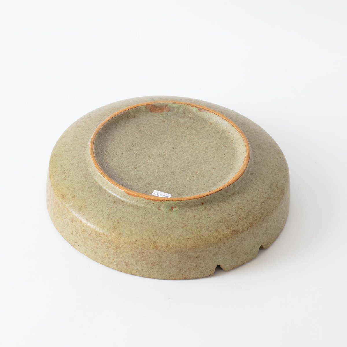 Ceramiczna patera w odcieniach zieleni i ochry, Italica Ars, Włochy, lata 60.