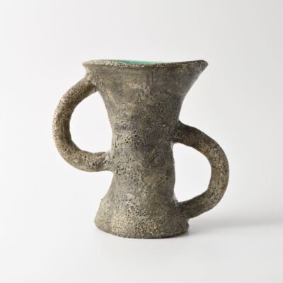 Rzeźbiarski wazon ceramiczny z podwójnym uchem, Francis Triay, Francja, lata 50.