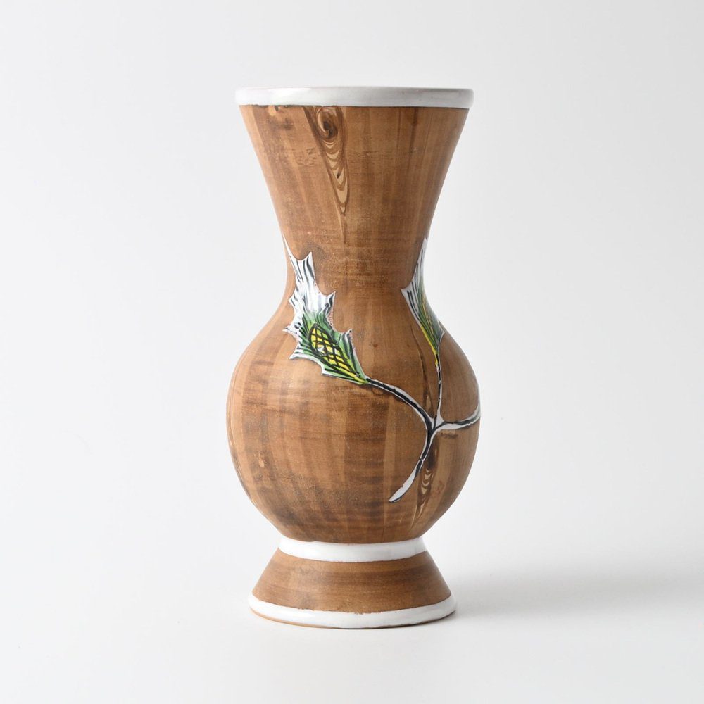 Wazon ceramiczny w dekorze drewna, Fiamma, Włochy, lata 60.