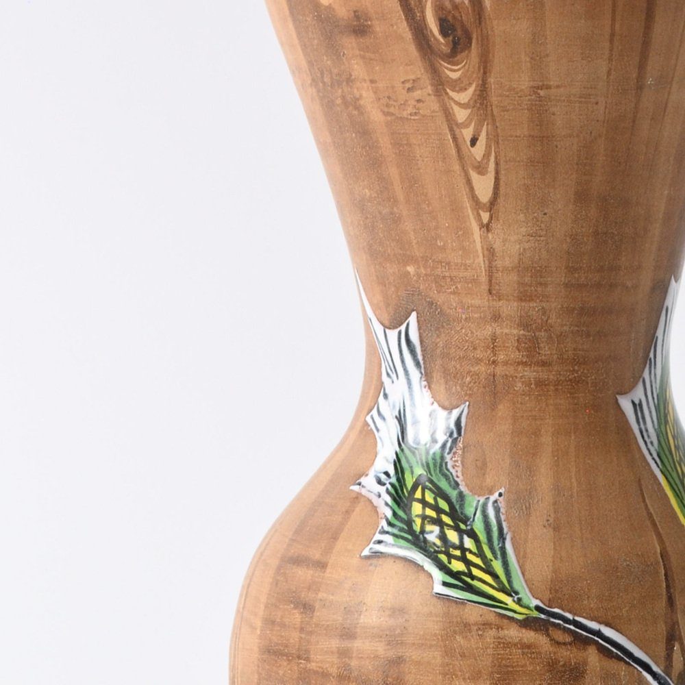 Wazon ceramiczny w dekorze drewna, Fiamma, Włochy, lata 60.