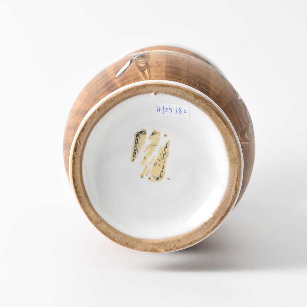 Wazon ceramiczny w dekorze drewna, Fiamma, Włochy, lata 60.